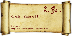Klein Zsanett névjegykártya