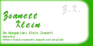 zsanett klein business card